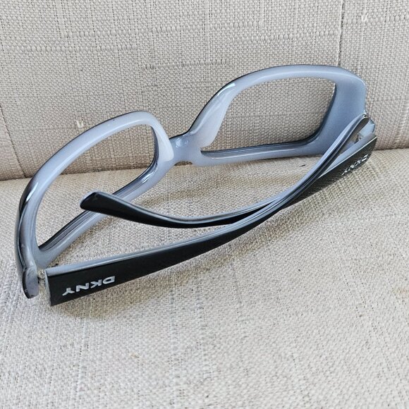 DKNY Oversized Black Square Glasses W Milky Baby Blue Interior Eyeglasses - Picture 8 of 16